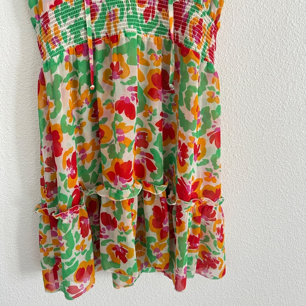 CAbi bright polyester floral Midi summer dress Medium - Picture 4 of 14